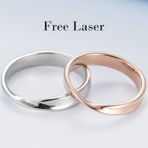 Stainless steel engraved Mobius rings,pinky promise ring