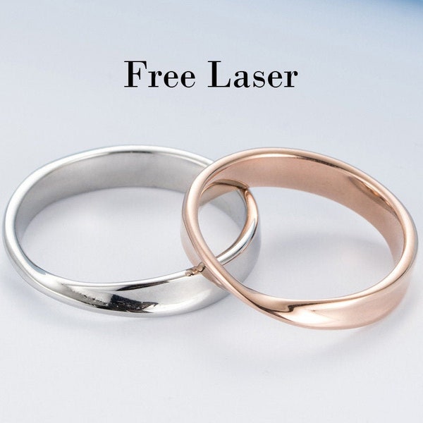 Stainless steel engraved Mobius rings,pinky promise ring