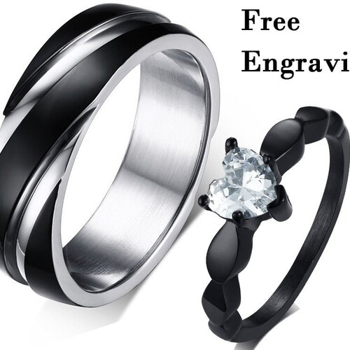 Sterling Silver Couple Rings Promise Rings for Couples Etsy