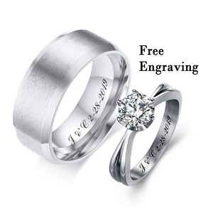 Affordable wedding ring sets for him and her sale