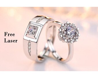Wedding Ring Set His And Her Etsy