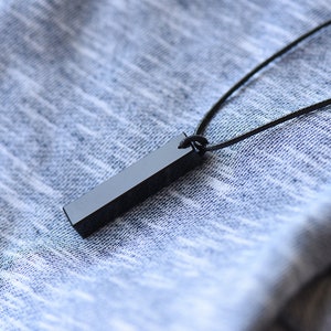 Mens engraved obsidian necklace, necklaces for men imagem 7