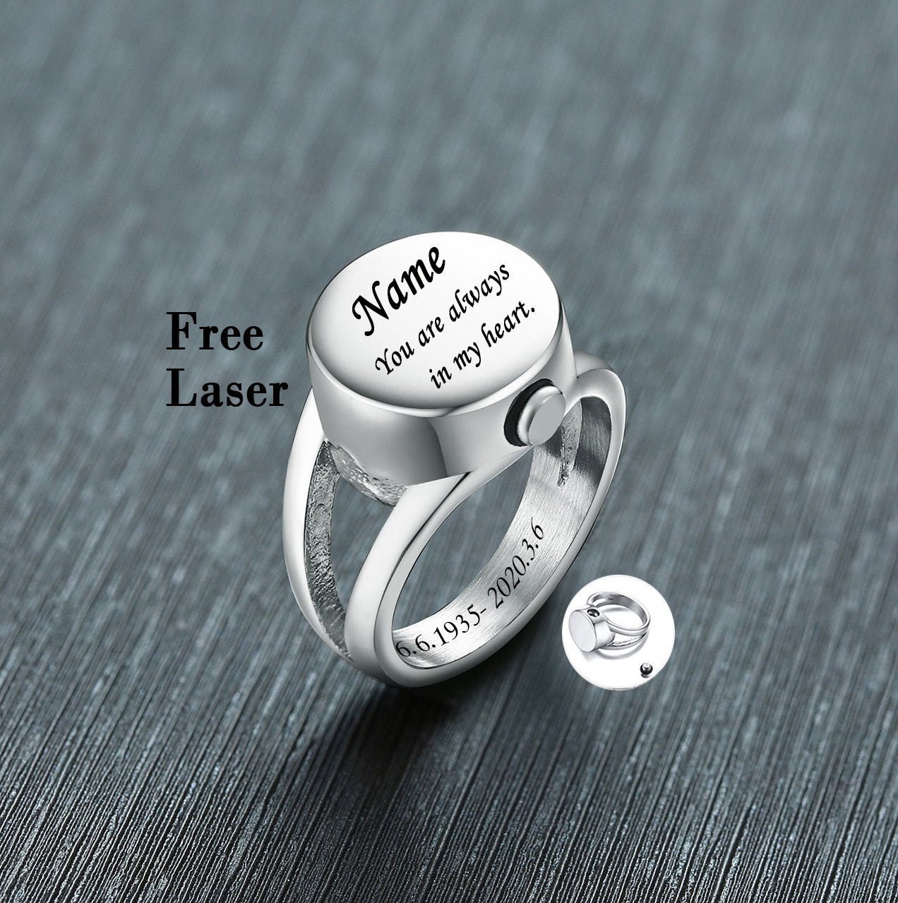 Cremation ringmen ring for ashesurn ring for human Etsy
