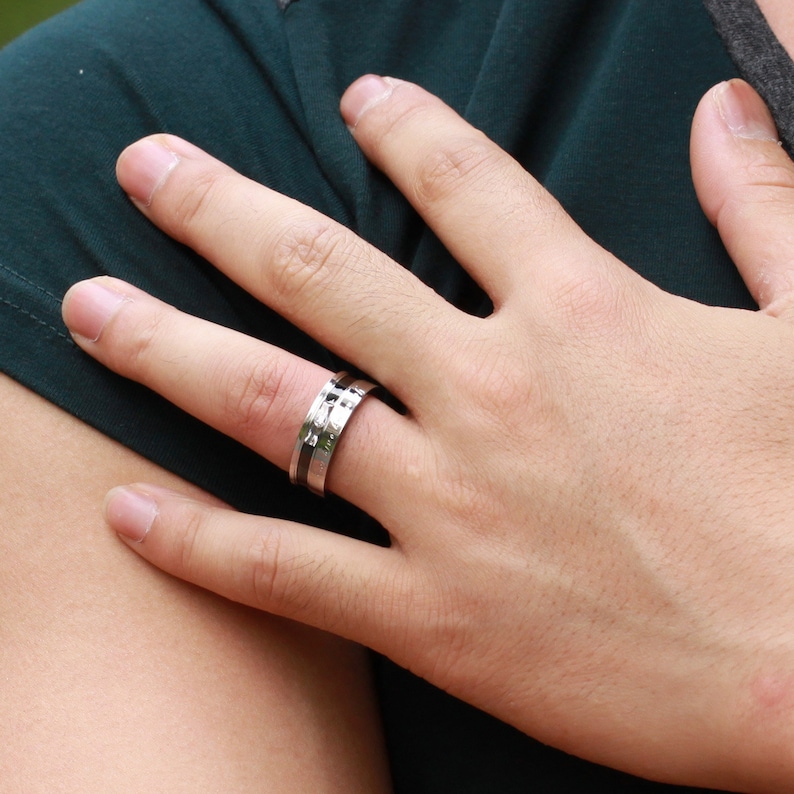 Wedding ring set his and her,couple rings,wedding rings type 316 stainless steel,rose gold two tone engagement ring,couples gift boyfriend
