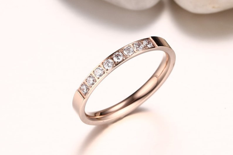 Rose gold two tone engagement ring Wedding rings type 316 stainless steel,Wedding ring set his and her,couples gift boyfriend
