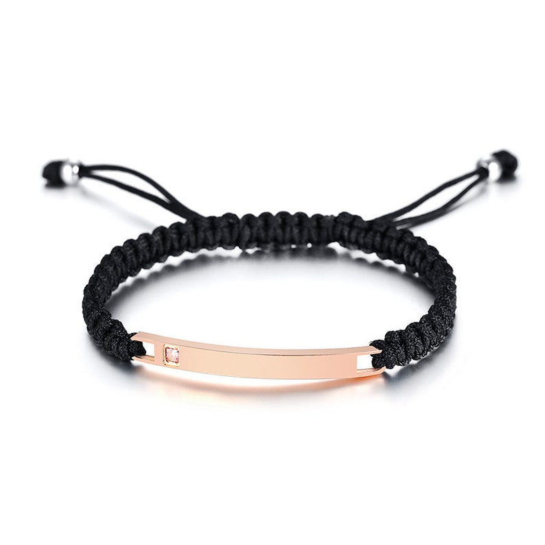 Stainless steel rose gold and black Couple bracelet setcouple | Etsy