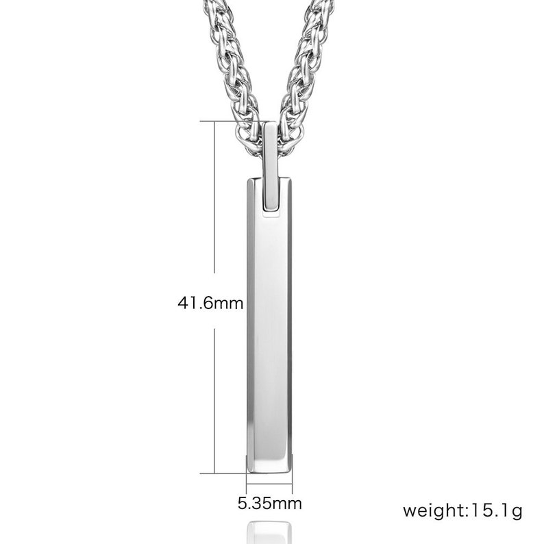 Black Tungsten Vertical Bar Necklace 