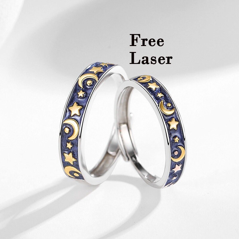 Moon and star matching rings deals
