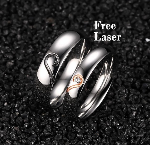 Couple Ring With Stone - 316l - Stainless Steel - Silver | Konga Online  Shopping