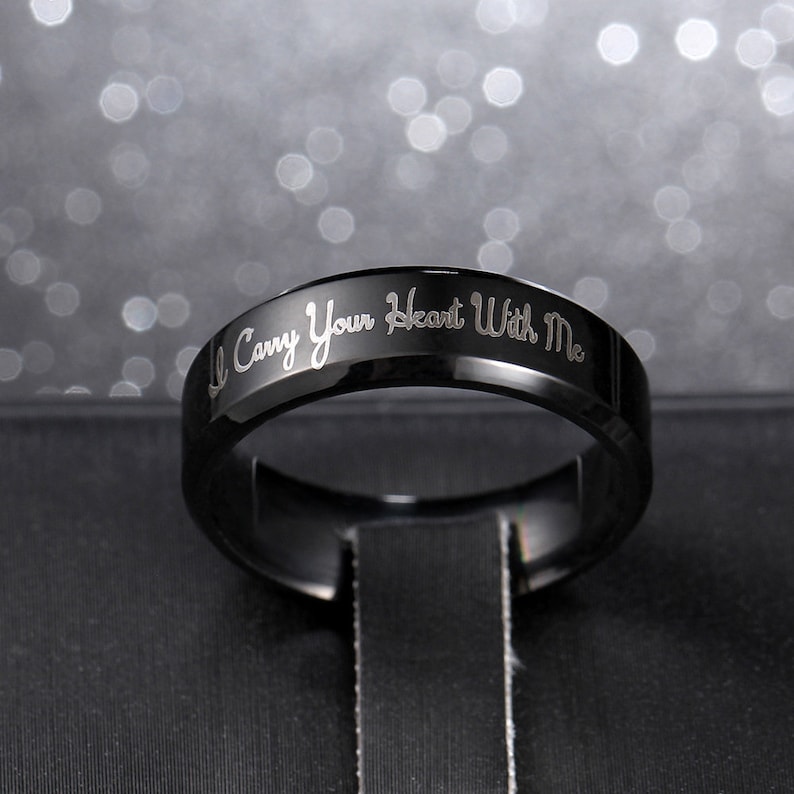 4mm/6mm black Promise rings for couplescouple rings Etsy