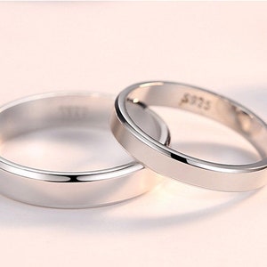 Sterling silver Couple rings,matching rings,promise rings for couples image 2