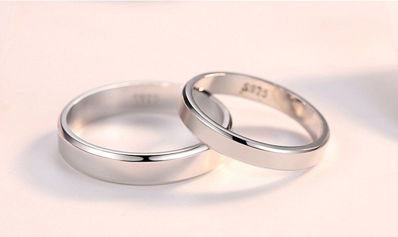 Sterling silver Couple rings,matching rings,promise rings for couples image 2