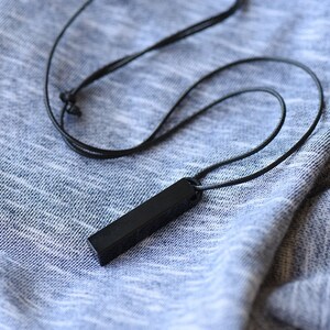 Mens engraved obsidian necklace, necklaces for men imagem 3