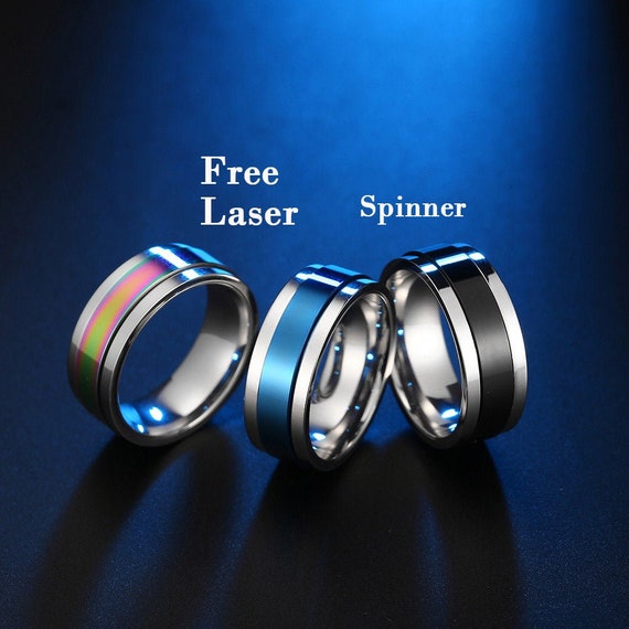 Black Zirconium Spinner Ring with Copper Inlay Custom Made Men's Wedding  Band – Stonebrook Jewelry