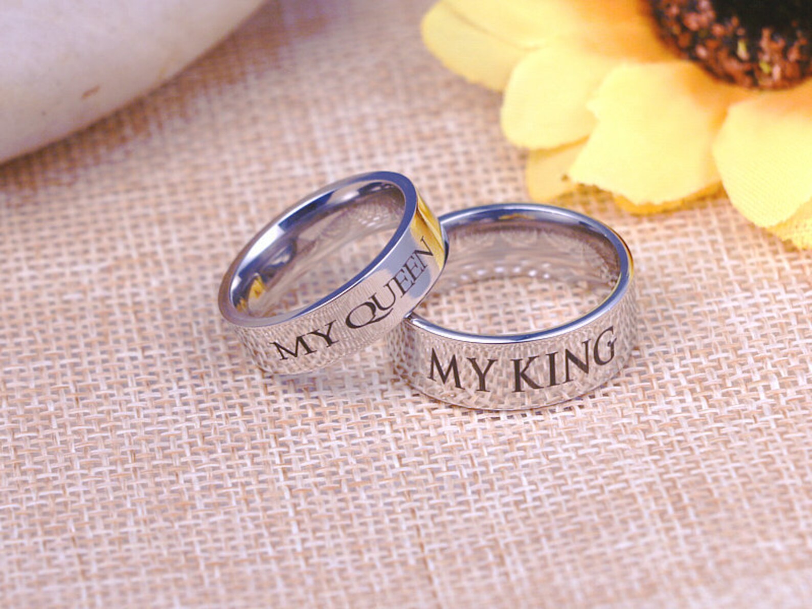 Promise Rings for Couples the King His Queen Matching Couple Etsy