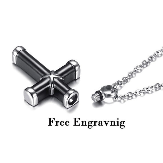 Mens urn sale cross necklace