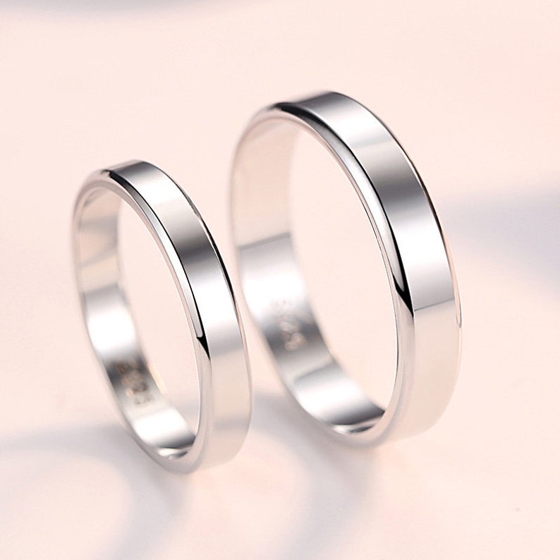 Sterling silver Couple rings,matching rings,promise rings for couples image 4