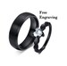 Black stainless steel matching Promise rings for couples,couples ring set,couple rings, 