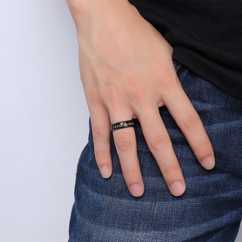 Black wedding band sets his and herwedding rings sets his and Etsy