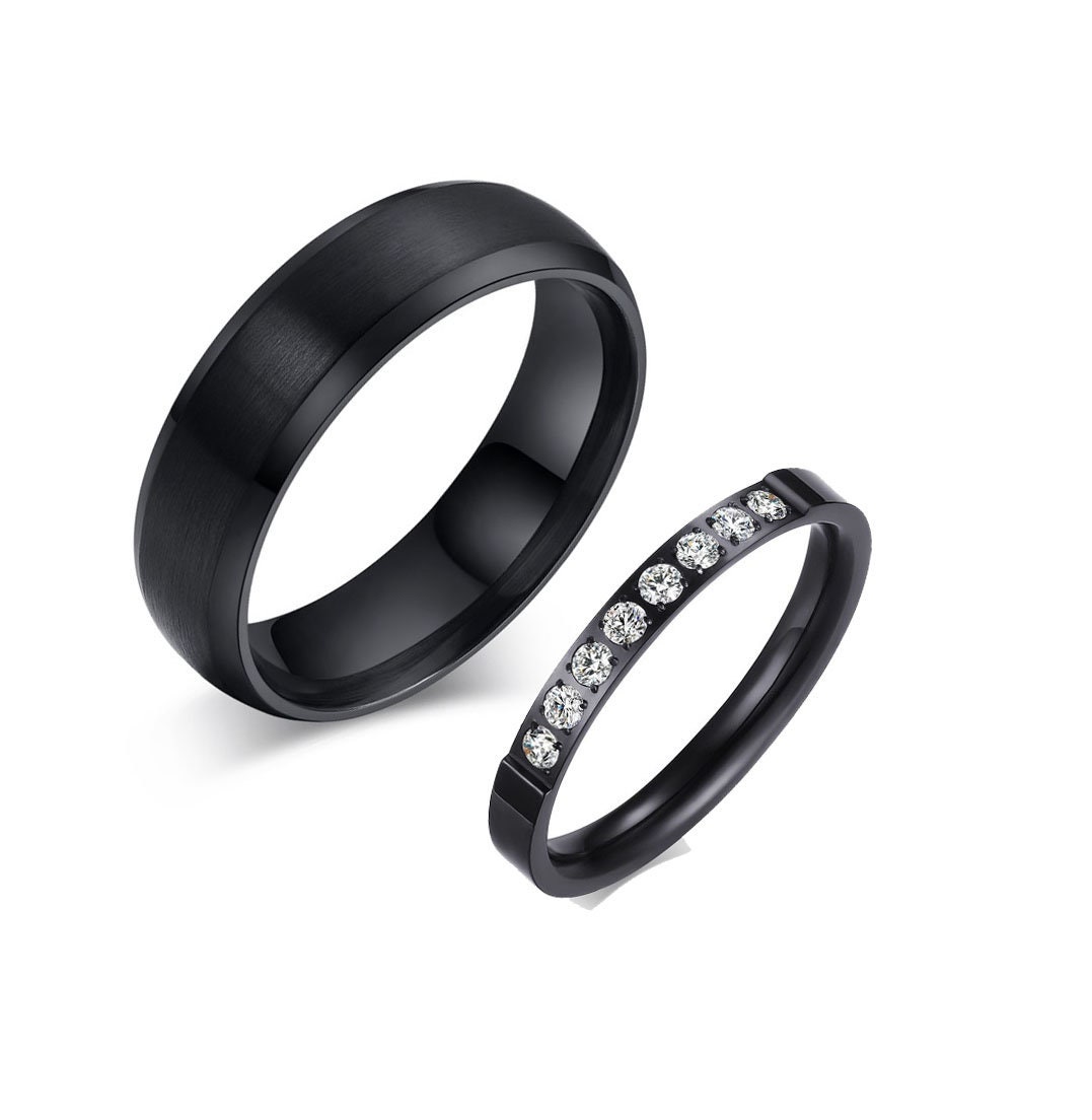 Black Promise Rings for Couples Promise Ring Couples Rings Etsy