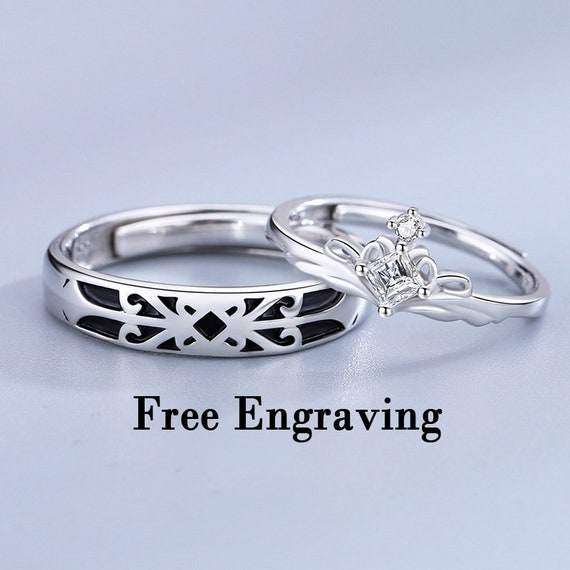 Amazon.com: Homxi Rings for Couples Customize Ring Engagement  Couple,Wedding Bands Stainless Steel Silver Ring with 6MM Her Only His One  Couple Promise Rings Size Women 5 + Men 6 : Clothing, Shoes