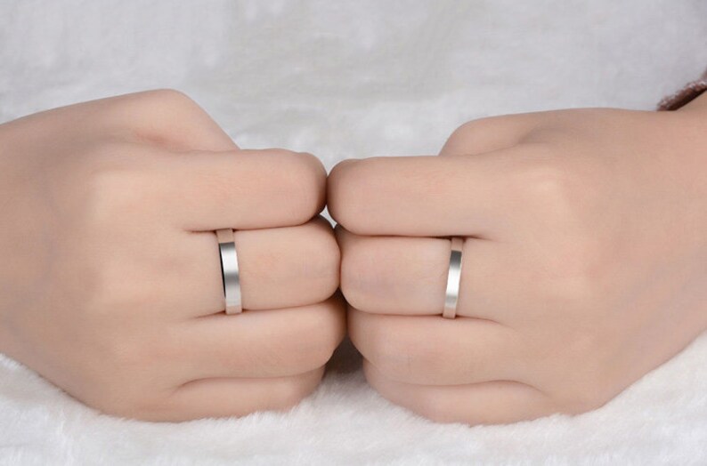 Sterling silver Couple rings,matching rings,promise rings for couples image 9