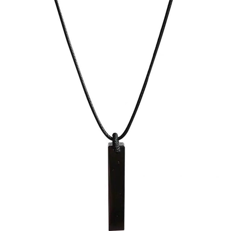 Mens engraved obsidian necklace, necklaces for men imagem 8