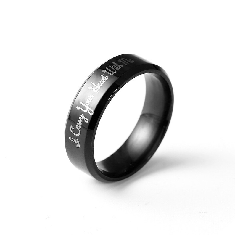4mm/6mm black Promise rings for couplescouple rings Etsy