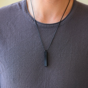 Mens engraved obsidian necklace, necklaces for men imagem 10