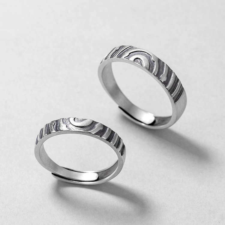 Annual Ring Thai Silver Adjustable matching Couples Ring Etsy