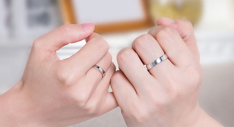 Sterling silver Couple rings,matching rings,promise rings for couples image 10