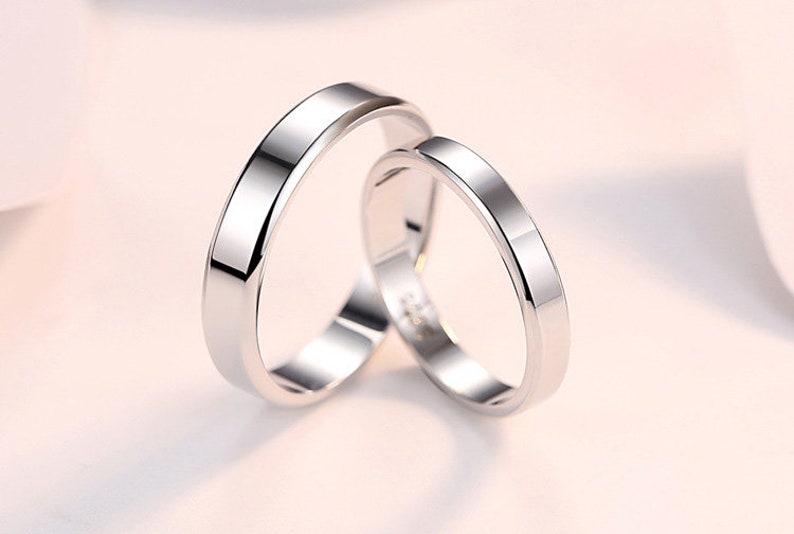 Sterling silver Couple rings,matching rings,promise rings for couples image 6