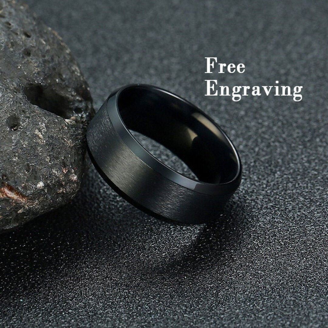 Promise Ring for Him Black Promise Ring Etsy