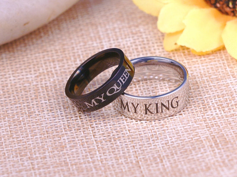 Promise Rings for Couples the King His Queen Matching Couple