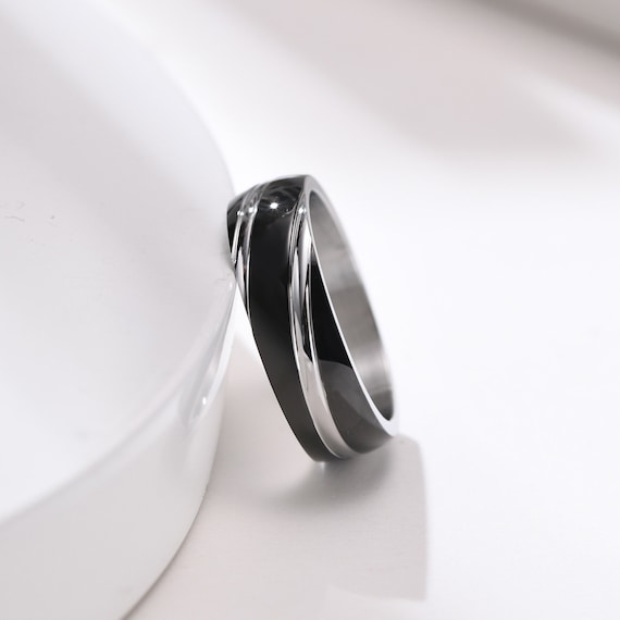 Amazon.com: Men's Wedding Bands Ring- Boy Women Size 6 13 Width 8MM  Exquisite Ring Black Sand Blasted Finished Diamond Rings Promise- Bridal  Xmas Birthday Gifts (Black, 7): Clothing, Shoes & Jewelry