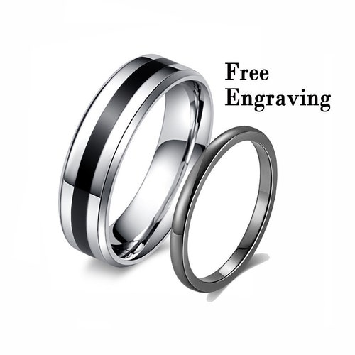 Black Wedding Ring Sets His and Hershis and Hers Wedding Etsy