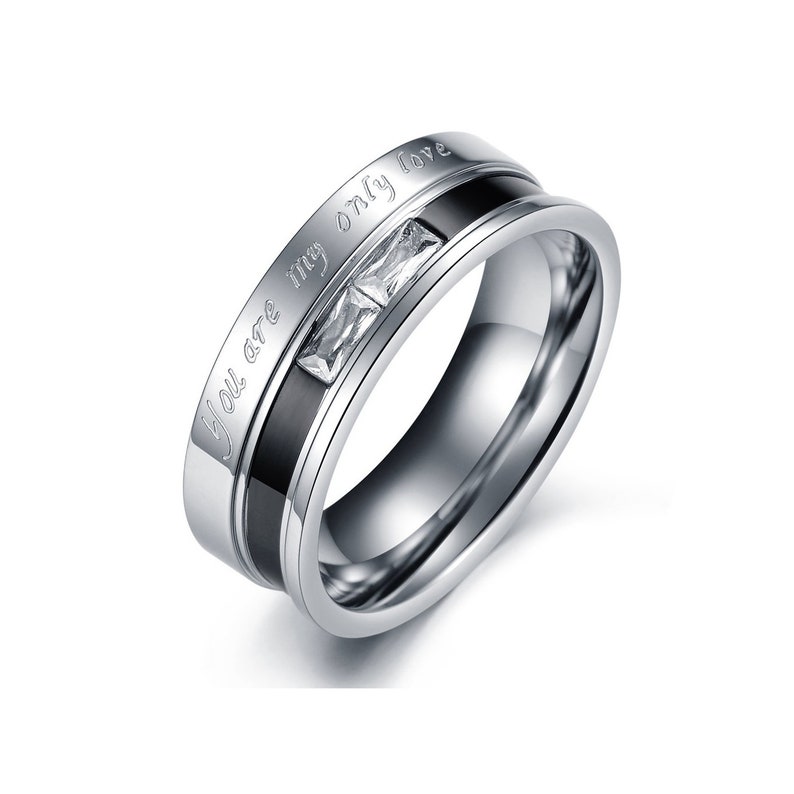 Wedding ring set his and her,couple rings,wedding rings type 316 stainless steel,rose gold two tone engagement ring,couples gift boyfriend