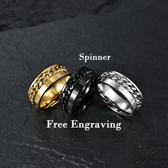 Men's Sterling Silver Spiral Pattern Spinner Ring - Jewelry1000.com |  Sterling silver mens, Mens silver rings, Silver rings