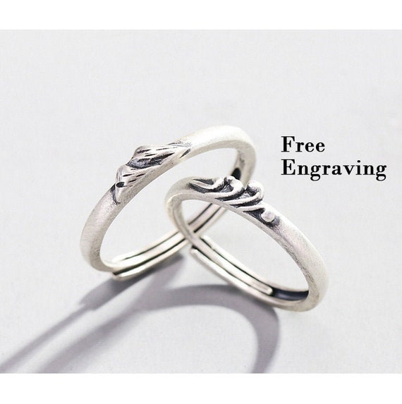 Wedding Rings Sets His and Hers, His and Hers Wedding Bands - Etsy Singapore