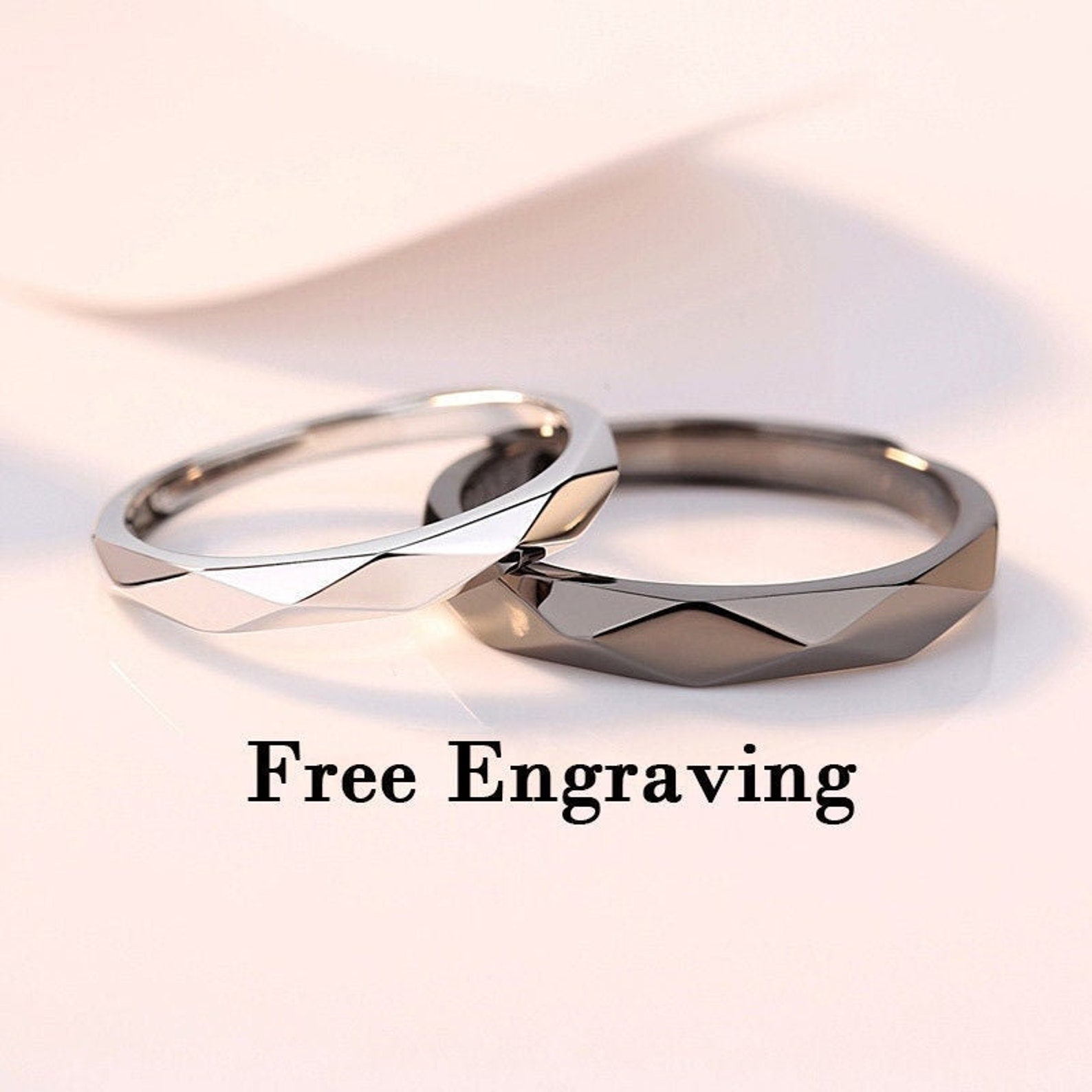 Sterling Silver Couple Rings Promise Rings for Couples Etsy