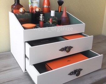 Makeup Organizer Wood Etsy