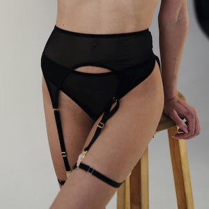 Garter belt Open crotched panty Crotchles lingerie extreme Sheer garter belt Leg garter Open panty Open crotched lingerie uncencered