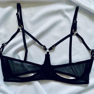 Open cupless bra for big and small breast, Shelf bra open half cup bra, Open lingeries, Black open cupless bra, Half bra