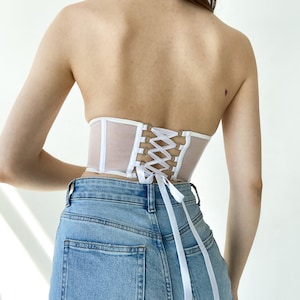Corset belt, white corset, underbust corset, bridal corset, corset top, cupless corset, renaissance corset, custom corset, victorian corset
