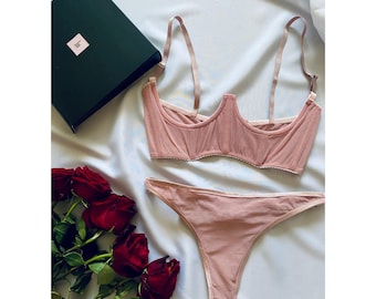 Open crotched lingerie Crochless panty Open lingeries extreme Shelf bra Quarter cup lingerie Pink plus size see through lingeries