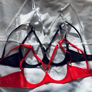 Open cupless bra for big and small breast, Shelf bra open half cup bra with support, Open lingeries, See through lingeries, Open cupless bra