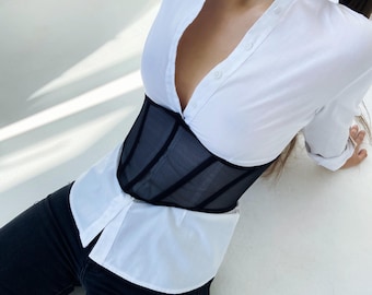 Corset belt, black corset, underbust corset, bridal corset, corset top, cupless corset, renaissance corset, custom corset, lace up corset