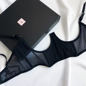 Open cupless bra, sheer bra, cupless lingerie, no cup bra, cupless bra with support, cupless corset, honeymoon lingerie