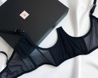 Open cupless bra, sheer bra, cupless lingerie, no cup bra, cupless bra with support, cupless corset, honeymoon lingerie