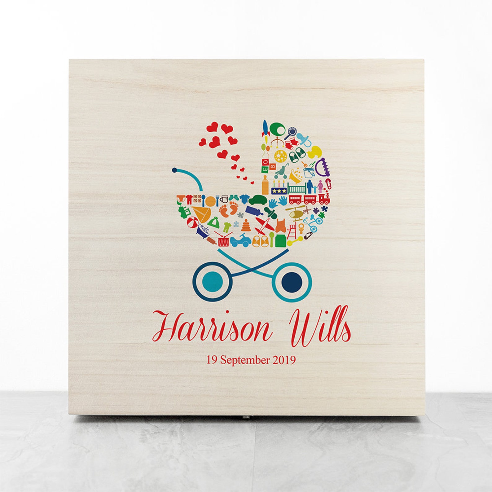 Personalised Baby Pram Memory Box Printed Gift New Baby - Etsy UK